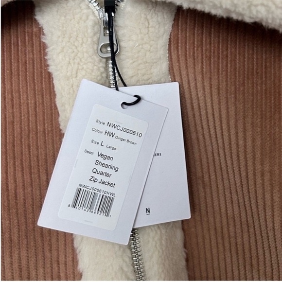 Naadam Vegan Shearling Quarter Zip Jacket NWT - Picture 9 of 11